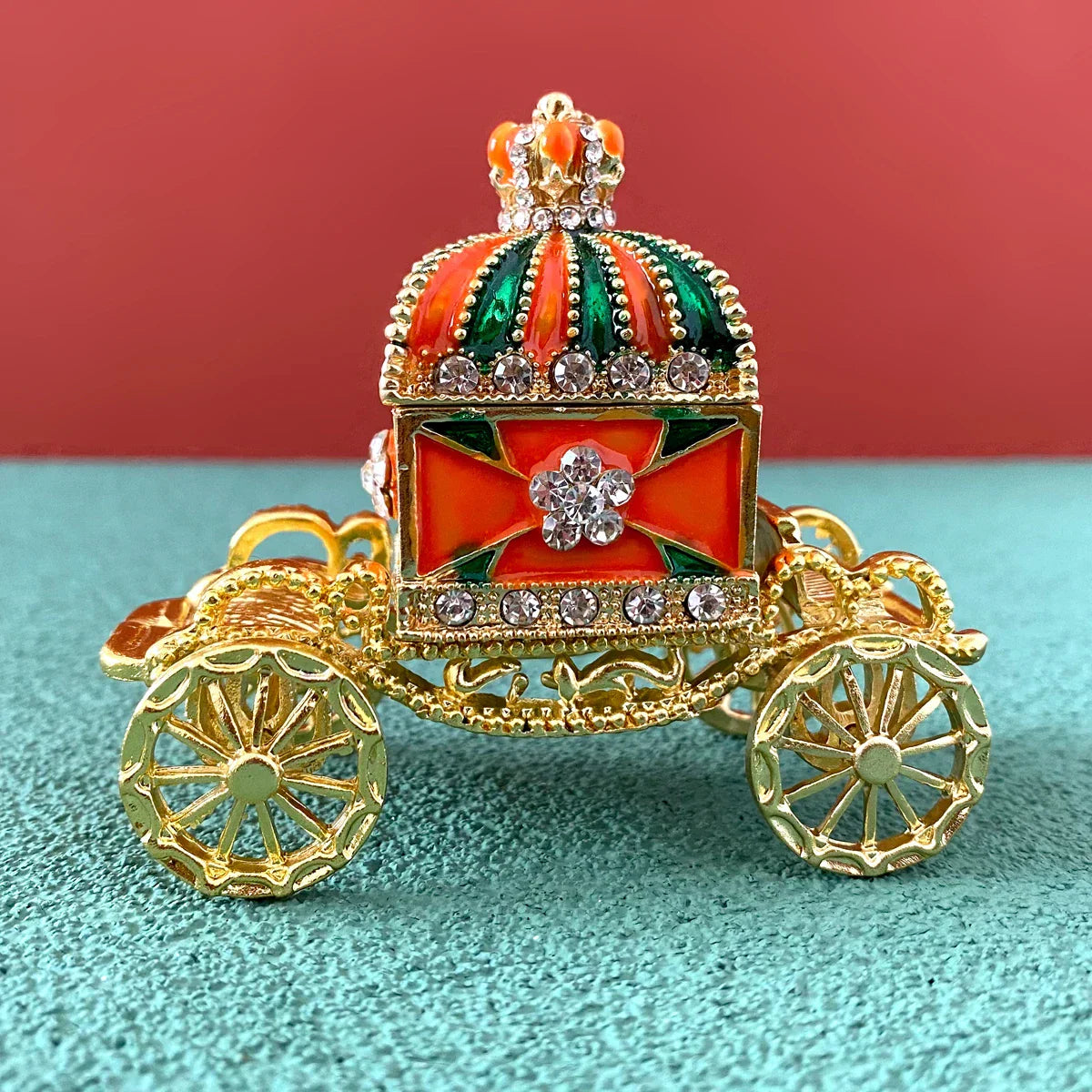 DecorBites™ Crown Carriage Jewelry Trinket Box Wedding Ring Holder Home Decor Gift
