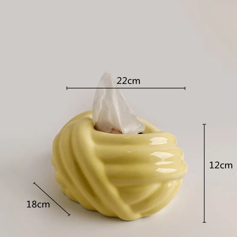DecorBites™ Ceramic Desktop Storage Paper Towel Holder & Tissue Box Organizer