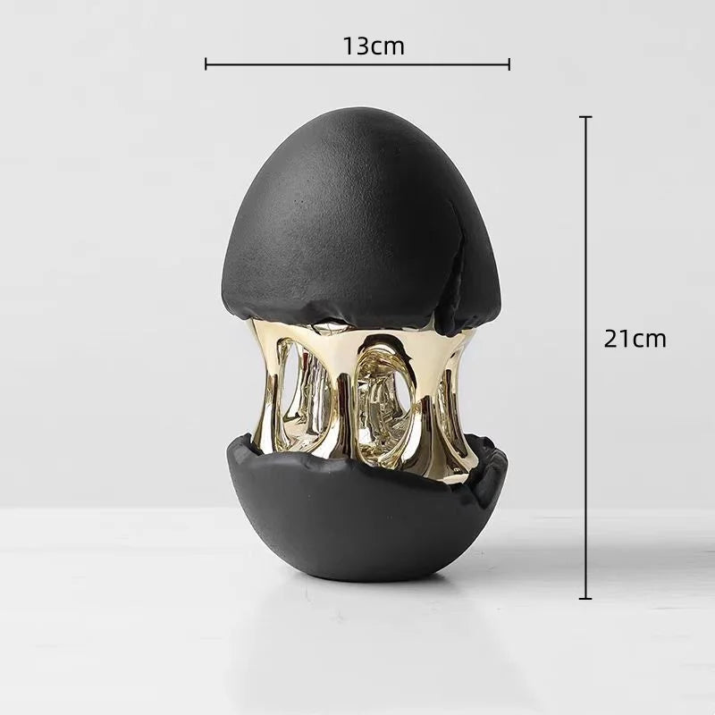 DecorBites™ Abstract Eggshell Hollow Out Cracked Egg Decorative Figurine