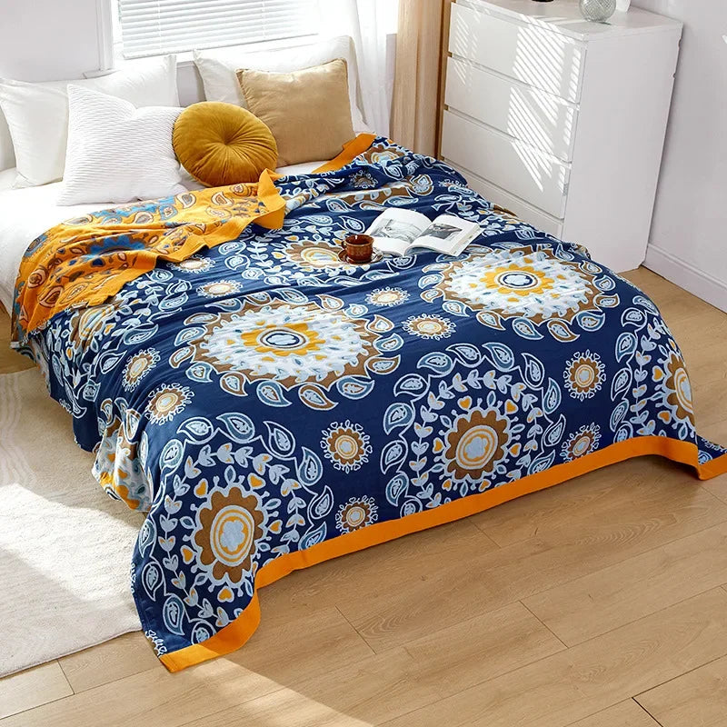 DecorBites™ Cotton Leisure Blanket: Luxury Soft Blanket for Summer, Single/Double Bedspread, Sofa Towel - Nordic Home Decor
