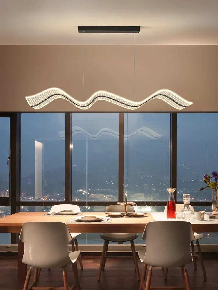 DecorBites™ LED Wave Pendant Light for Living Room Kitchen Decor - Indoor Hanging Lights