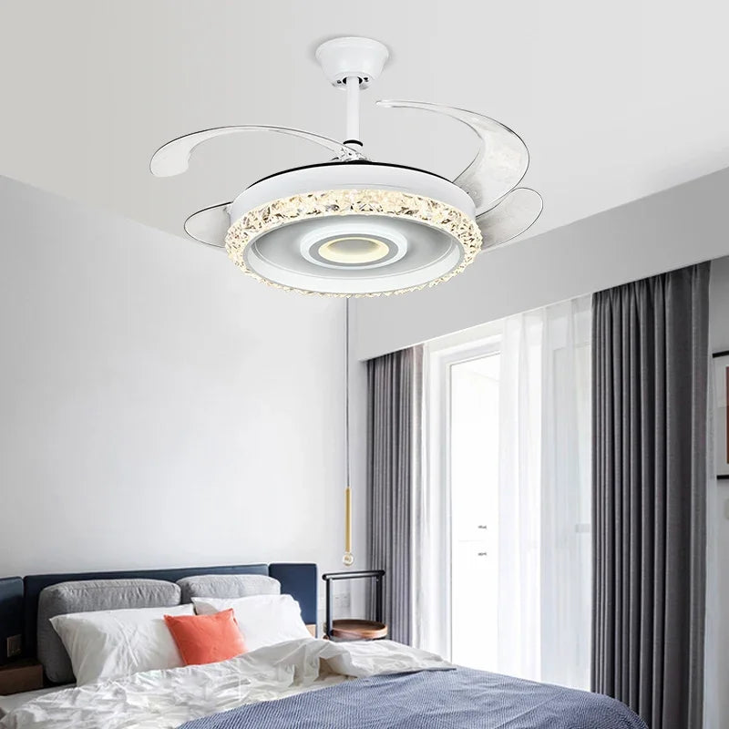 DecorBites™ 42" Leaf Fan Chandelier Invisible Fan Lighting for Bedroom and Dining Room