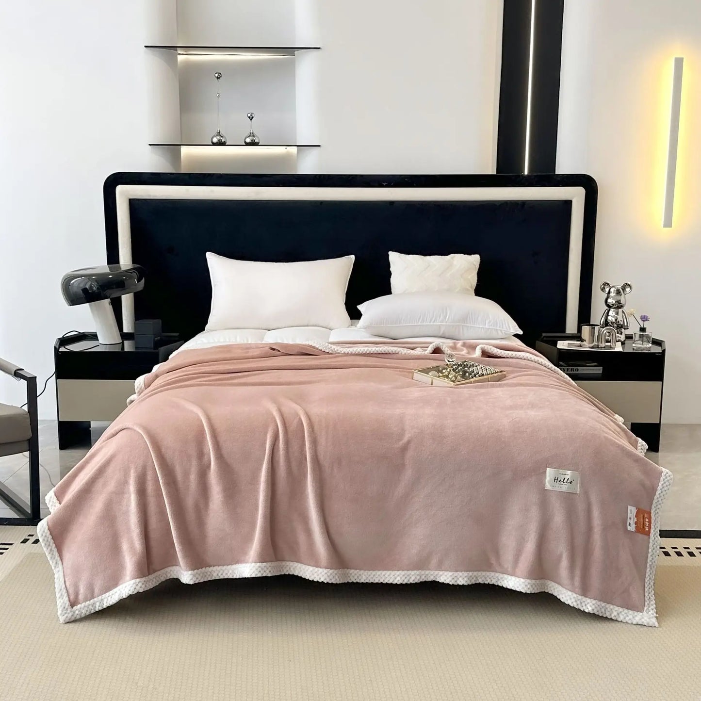 DecorBites™ Cozy Flannel Nap Blanket - Solid Color Warmth