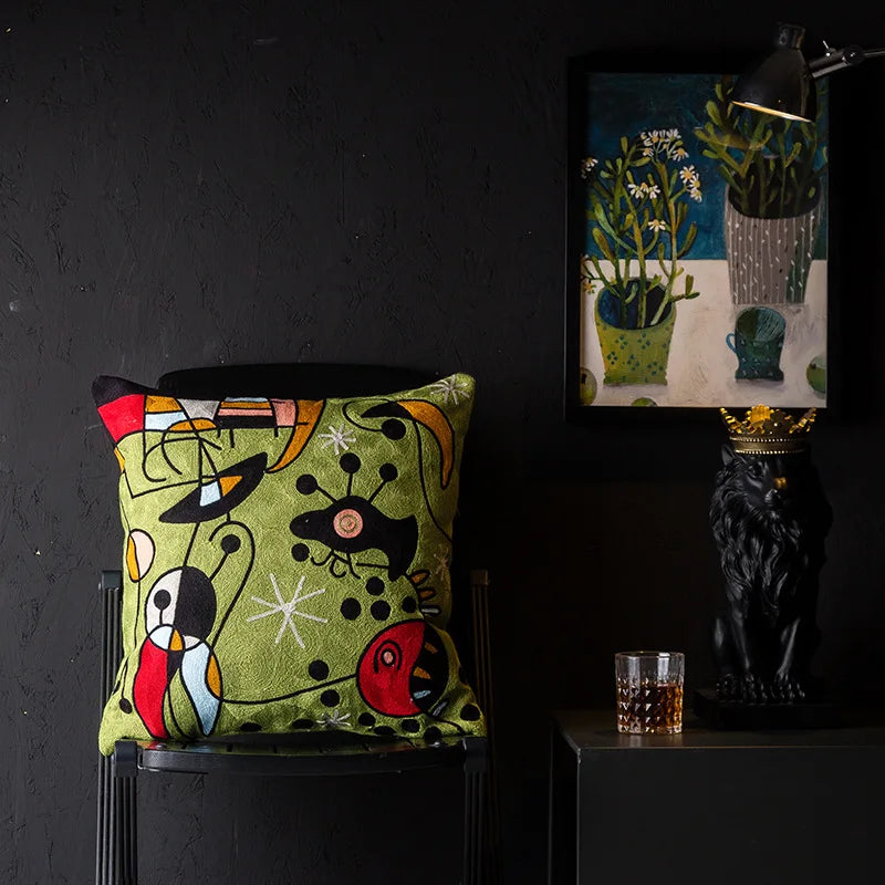 DecorBites™ Christmas Picasso Style Abstract Cushion Cover for Living Room Sofa and Bed