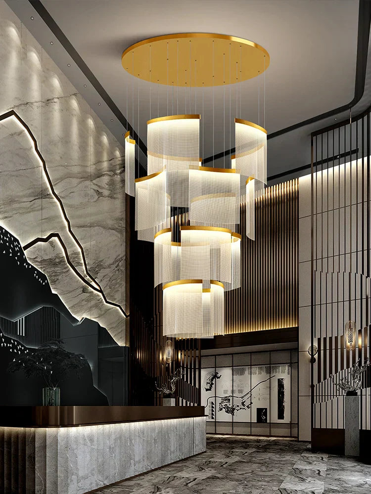 DecorBites™ Acrylic LED Chandelier: Modern Light Luxury Dimmable Pendant for Living Room-Elegant Lighting Fixtures