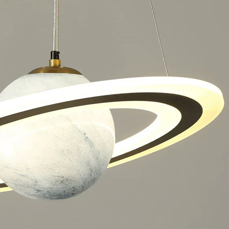 DecorBites™ Astronaut Ball LED Light: Modern Boys Room Decor, Acrylic Planet Earth Pendant