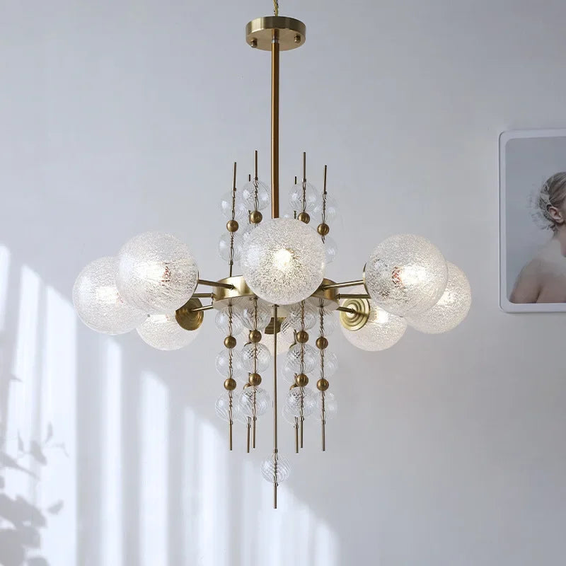 DecorBites™ Glass Ball LED Pendant Light: Modern Chandelier for Living Room Kitchen Island