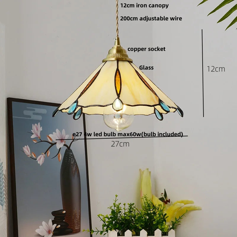DecorBites™ Blue Glass LED Pendant Lamp: Nordic Modern Hanging Light.