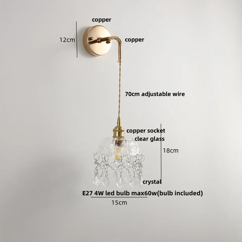 DecorBites™ Clear Glass LED Wall Lamp Modern Crystal Home Decor Nordic Design