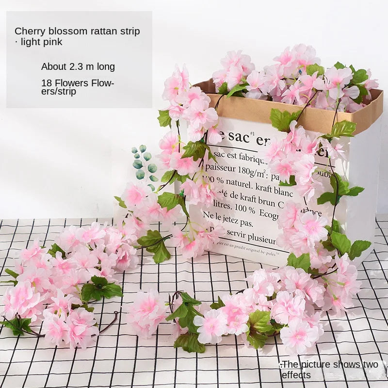 DecorBites™ 250cm Rose Flowers Vine Garland Autumn Cane Backdrop Decor