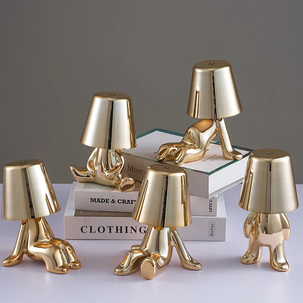DecorBites™ Little Golden Man Table Lamp - Art Decor Night Light for Living Room and Children's Room
