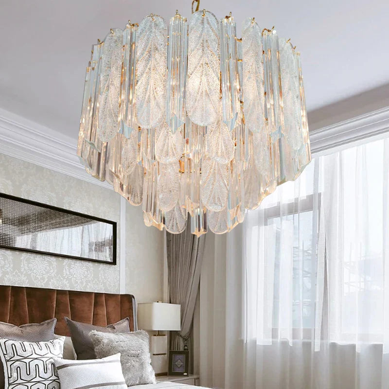 DecorBites™ Crystal Bedroom Pendant Lamp: Designer Luxury Glass Lighting for Living Room