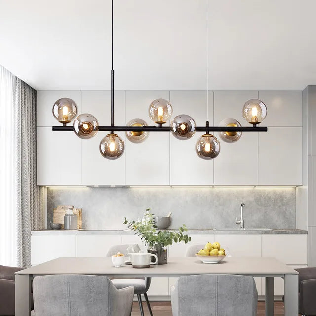 DecorBites™ Gold Glass Ball LED Pendant Light, 11 Heads, Nordic Modern Design