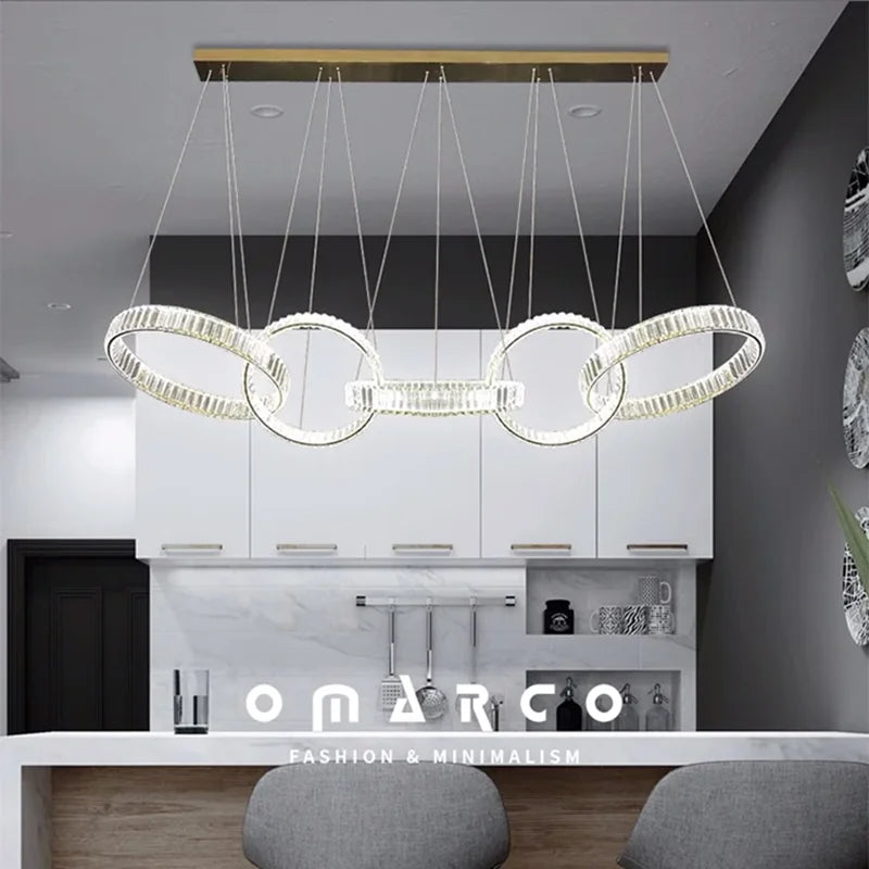 DecorBites™ Crystal Chandelier Pendant Light for Living Room Dining Room Ceiling Lighting