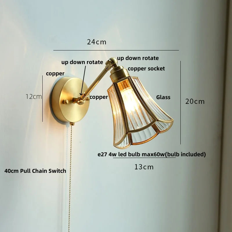 DecorBites™ LED Glass Wall Light Fixture Up Down Rotate Modern Living Room Bar