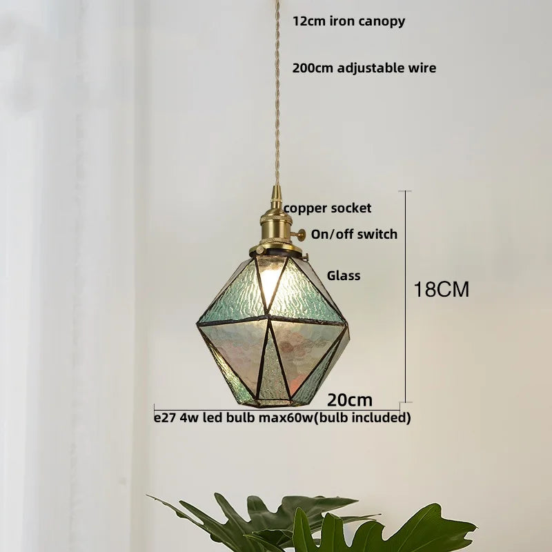 DecorBites™ Blue Glass LED Pendant Light - Nordic Modern Hang Lamp