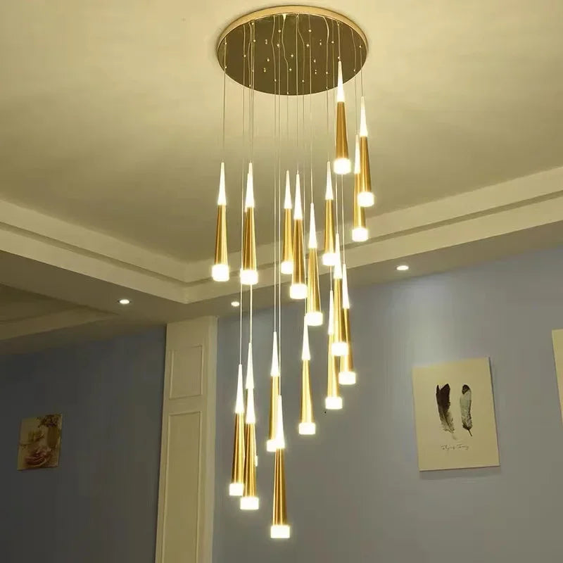 DecorBites™ Black Meteor Shower Crystal LED Chandelier for Staircase - Creative Design Lighting Fixtures
