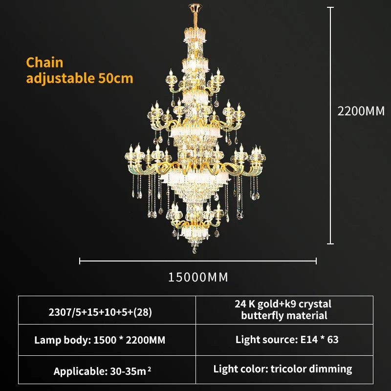 DecorBites™ Crystal Living Room Chandelier: Elegant Lighting for Home, Hotel, Club