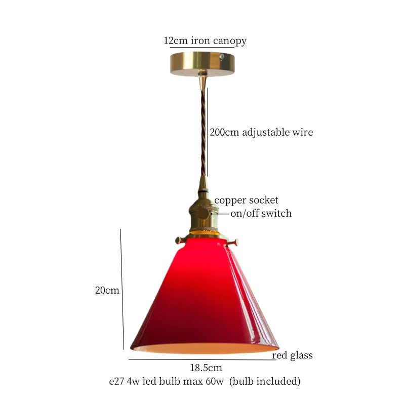 DecorBites™ Green Glass LED Pendant Lamp for Living & Dining Room Decor