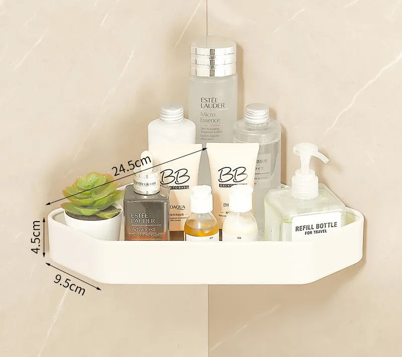 DecorBites™ Bathroom Set: Cream White Shelf, Towel Rack, Paper Holder, Brush Holder & Hardware