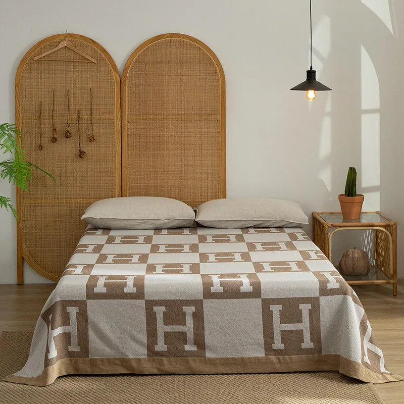 DecorBites™ Luxe Cotton Blanket - Premium Quality, 200*230 150*200, Perfect for Sofa or Bed
