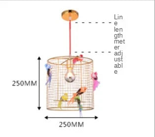 DecorBites™ Bird Cage Pendant Lamp: Nordic Loft Home Bedroom Light Gold Decor