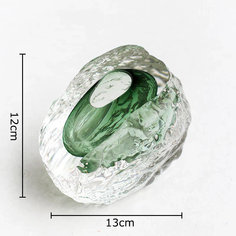 DecorBites™ Glass Vase for Flowers | Elegant Wrinkle Design | Room Decor & Floral Arrangement