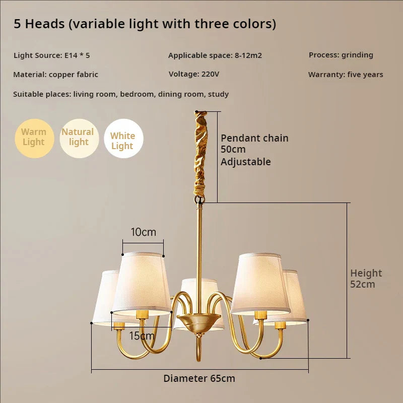 DecorBites™ Copper American Chandelier: Modern Luxury for Living Room, Bedroom, and Restaurant