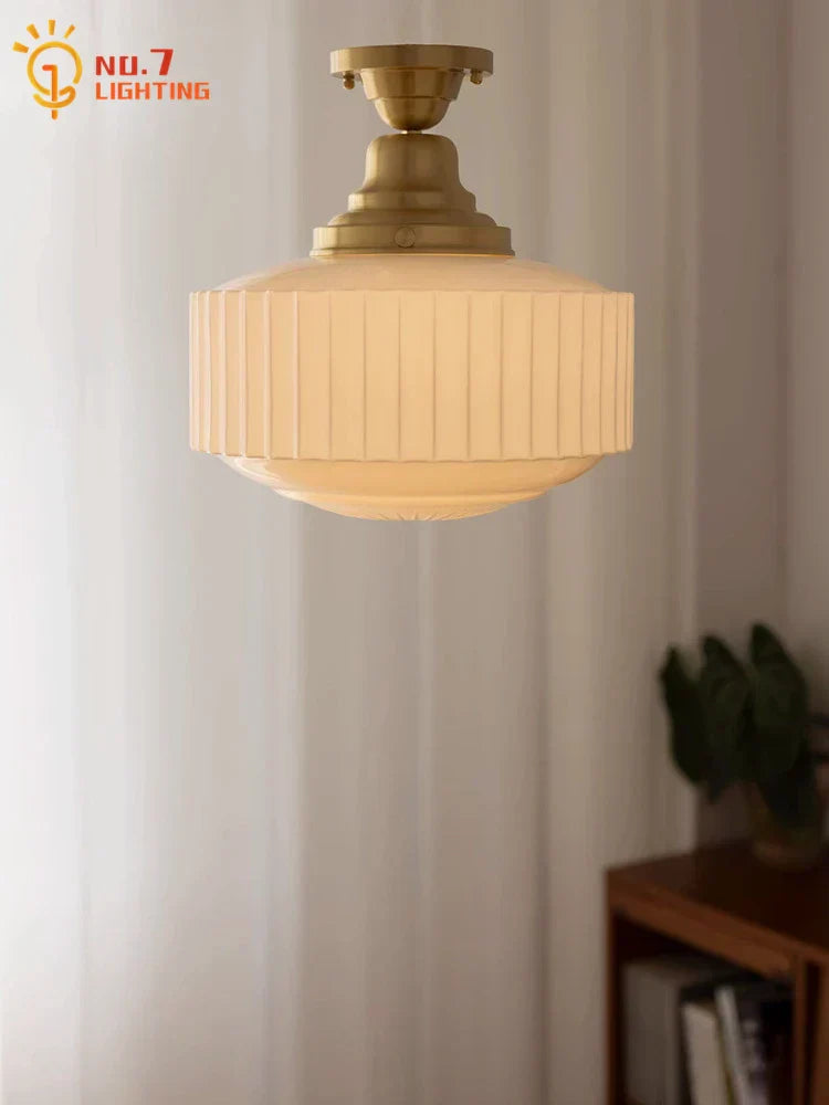 DecorBites™ Brass Glass Pendant Lights LED E27 Gold Lustre Ceiling Lamp