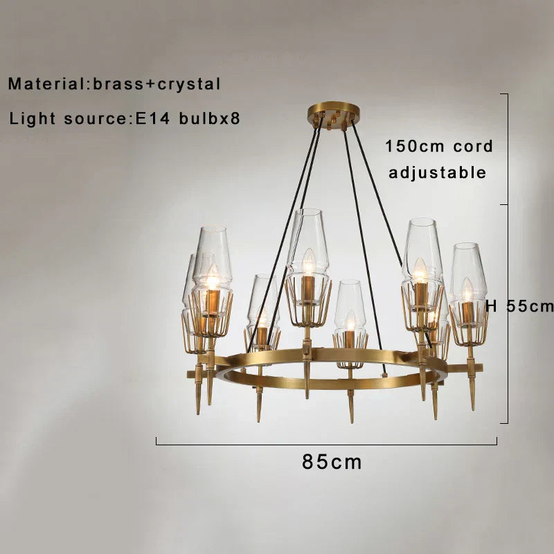 DecorBites™ Dimmable Crystal Glass Brass Wall Light for Bedroom and Bath