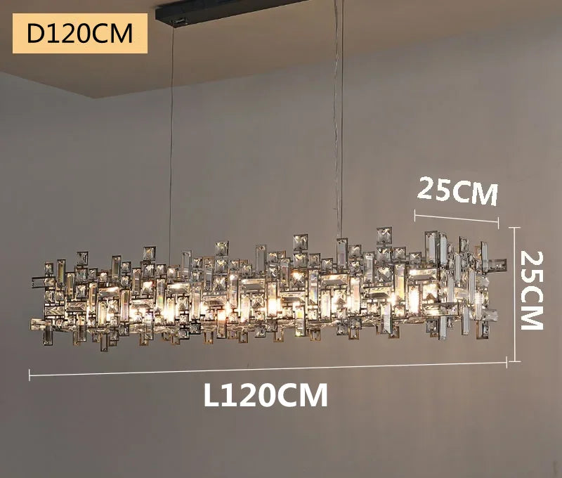 DecorBites™ Crystal Chandelier: Designer Luxury Ceiling Lamp for Living Room, Bedroom, Dining Table