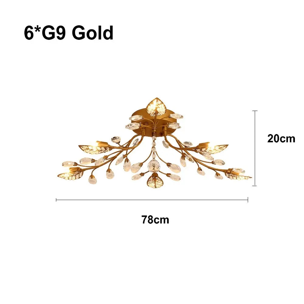 DecorBites™ Crystal Ceiling Chandelier for Living Room Bedroom Kitchen Indoor LED Lighting
