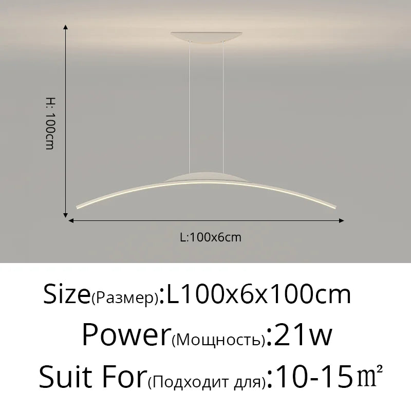 DecorBites™ LED Ceiling Pendant Lamp: Minimalist Chandelier, Height Adjustable, Home Decor Solution