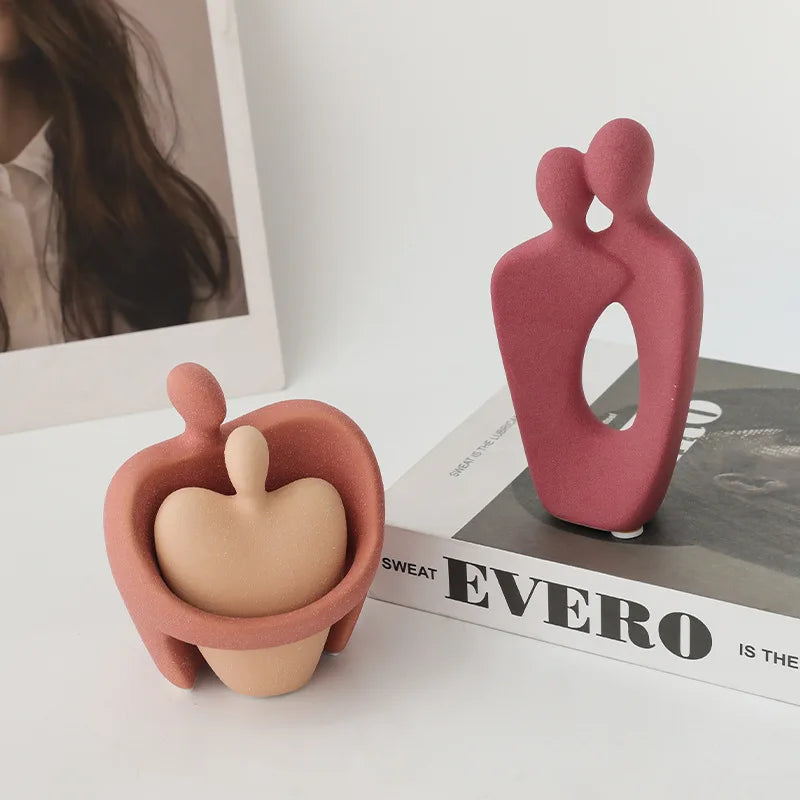DecorBites™ Ceramic Art Couple Statue for Home Office Decor & Living Room Gift