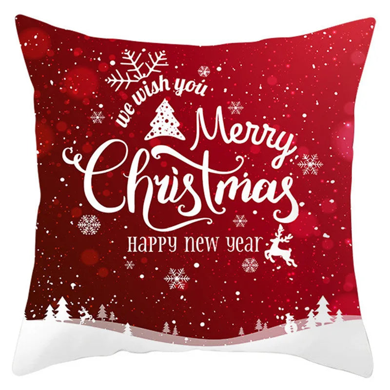 DecorBites™ Christmas Santa Claus Snowflake Pillow Cover 18x18inch