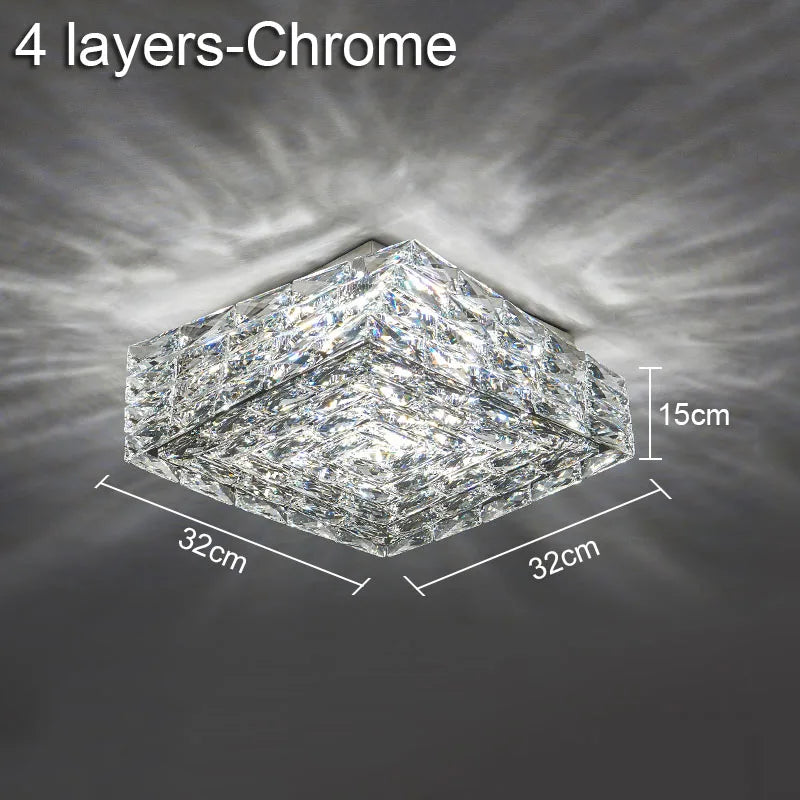 DecorBites™ Crystal Ceiling Lamp: Modern Minimalist Indoor LED Lighting for Living Room, Dining & Bedroom