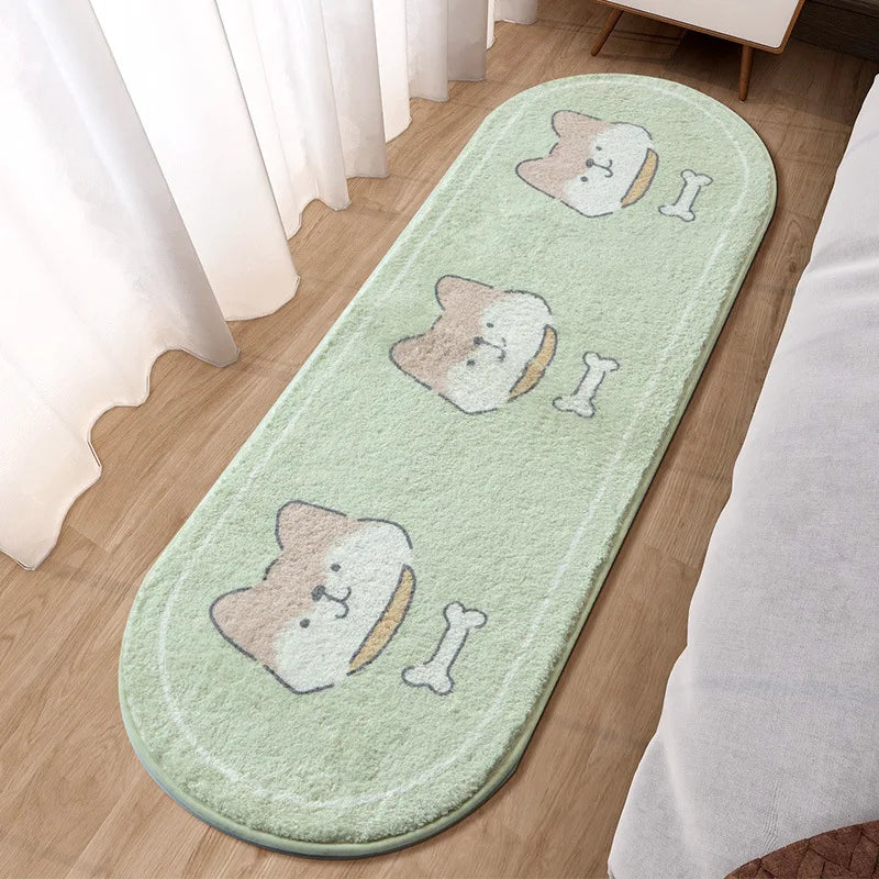 DecorBites™ Lovely Rabbit Pink Bedside Rug for Girls Children Bed Room