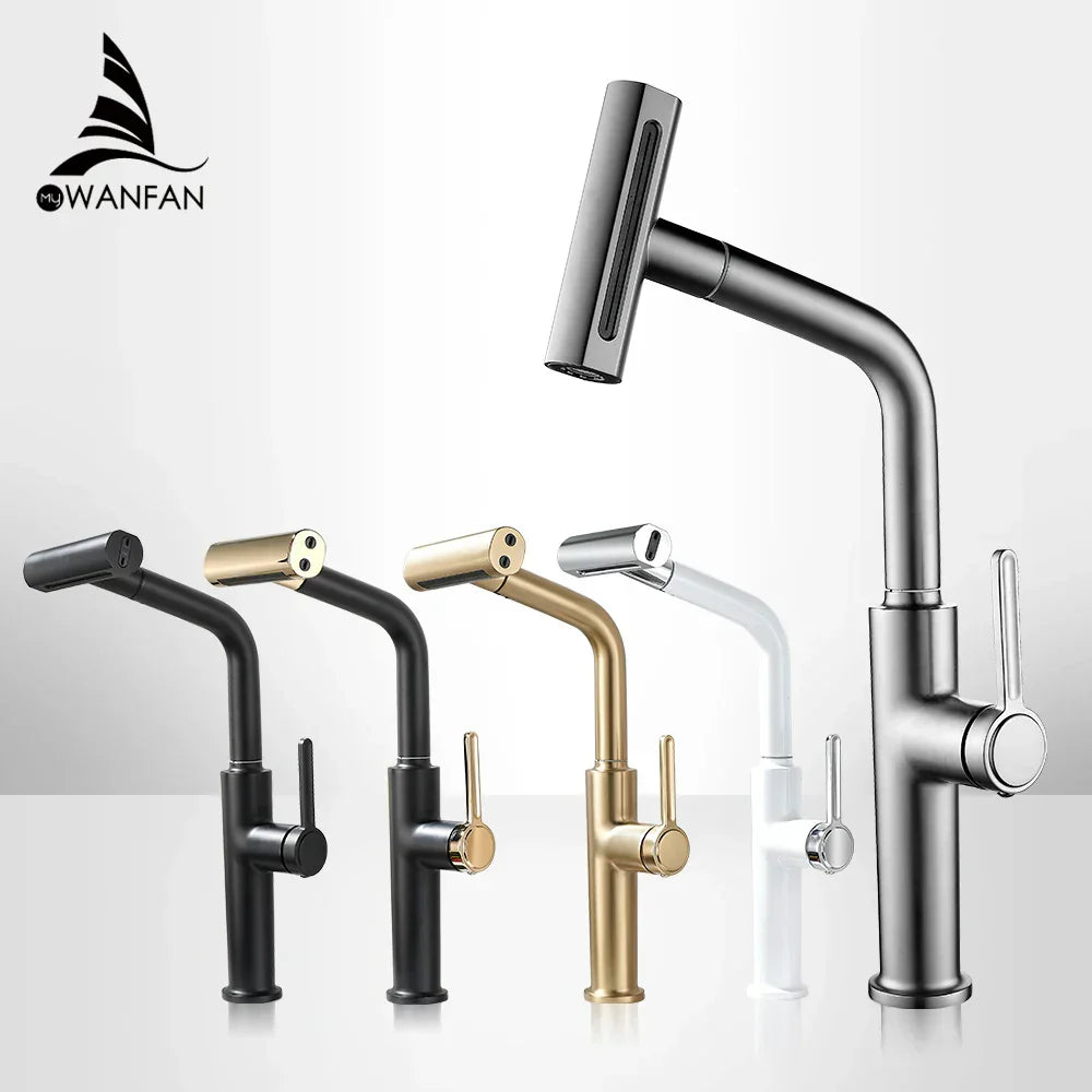 DecorBites™ Black Pull Out Kitchen Faucet with Waterfall Stream Sprayer Head