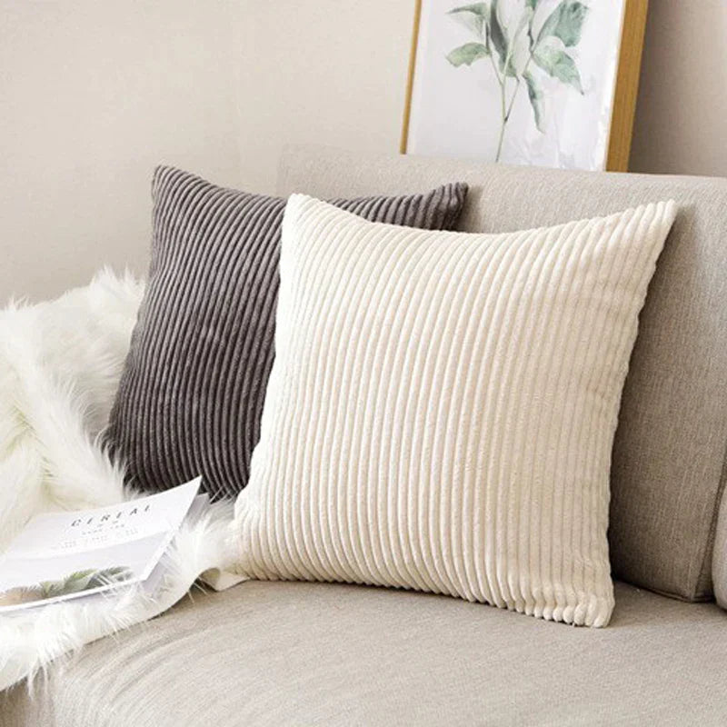 DecorBites™ Corduroy Striped Cushion Cover 30-60cm Soft Comfortable Throw Pillow Case Home Decor