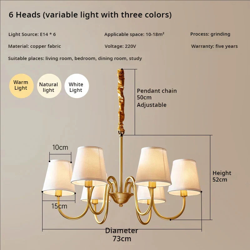 DecorBites™ Copper American Chandelier: Modern Luxury for Living Room, Bedroom, and Restaurant