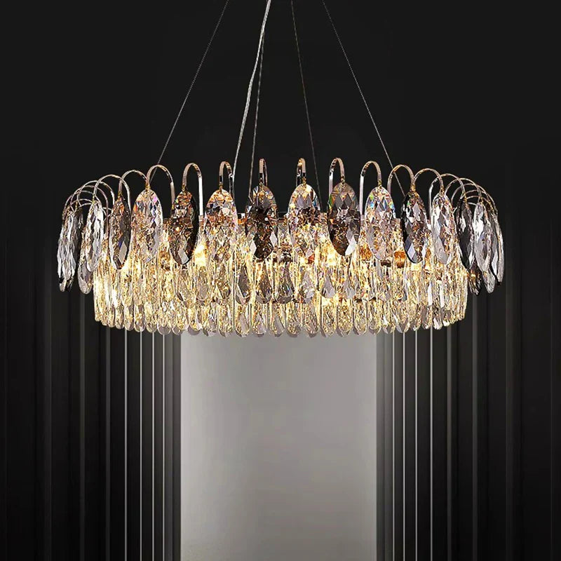 DecorBites™ Crystal Chandelier Pendant Light for Living Room Bedroom Ceiling - Indoor Luxury Lighting