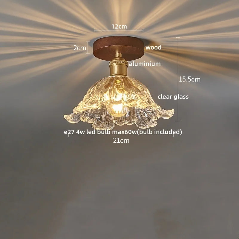 DecorBites™ Brass Glass Ceiling Lamp Modern LED Light Fixture - Elegant Home Decor