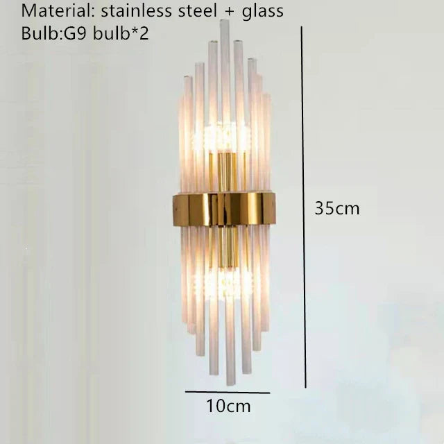 DecorBites™ Crystal LED Wall Lamp Stainless Steel Sconces for Bedroom Dining Room