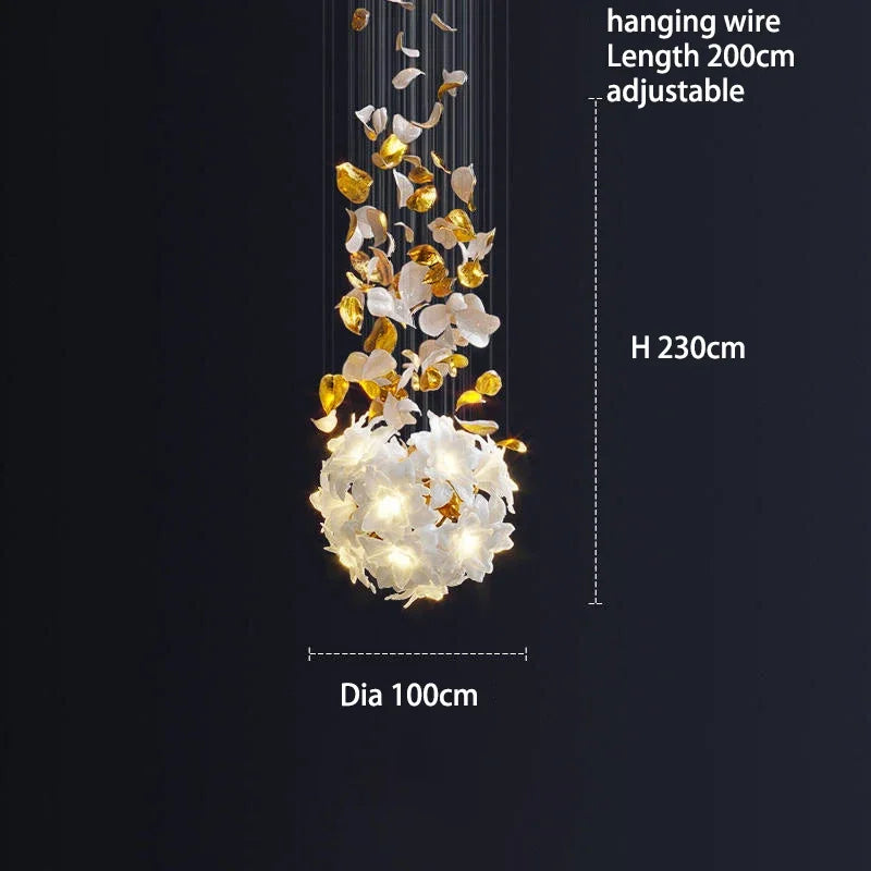 DecorBites™ Crystal Flower Chandelier: Luxury Ceiling Pendant Light for Home Decor