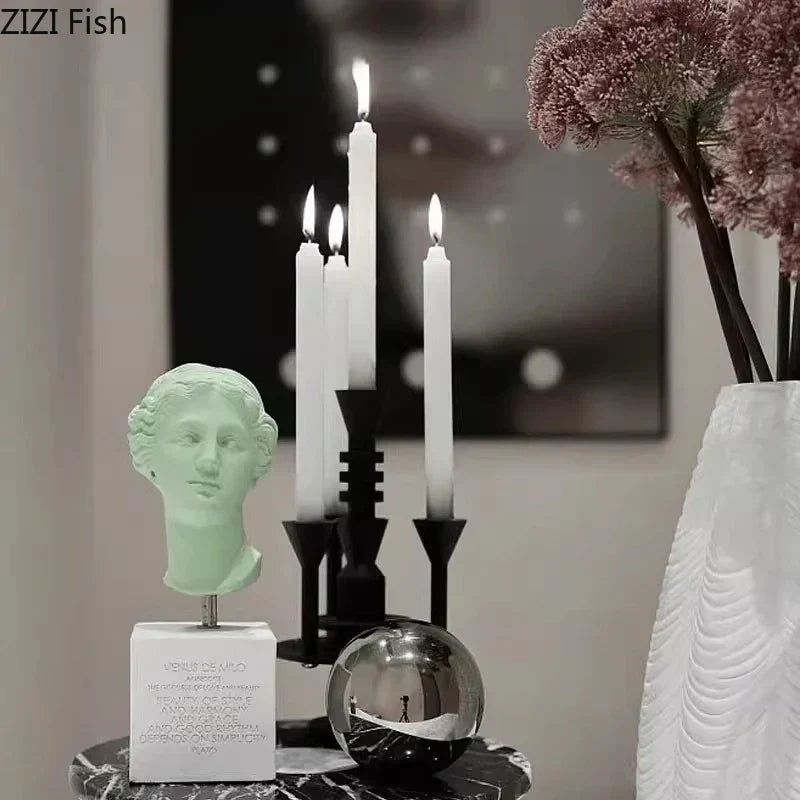 DecorBites™ Frosted Metal Candle Holder for Romantic Dining Table Decor