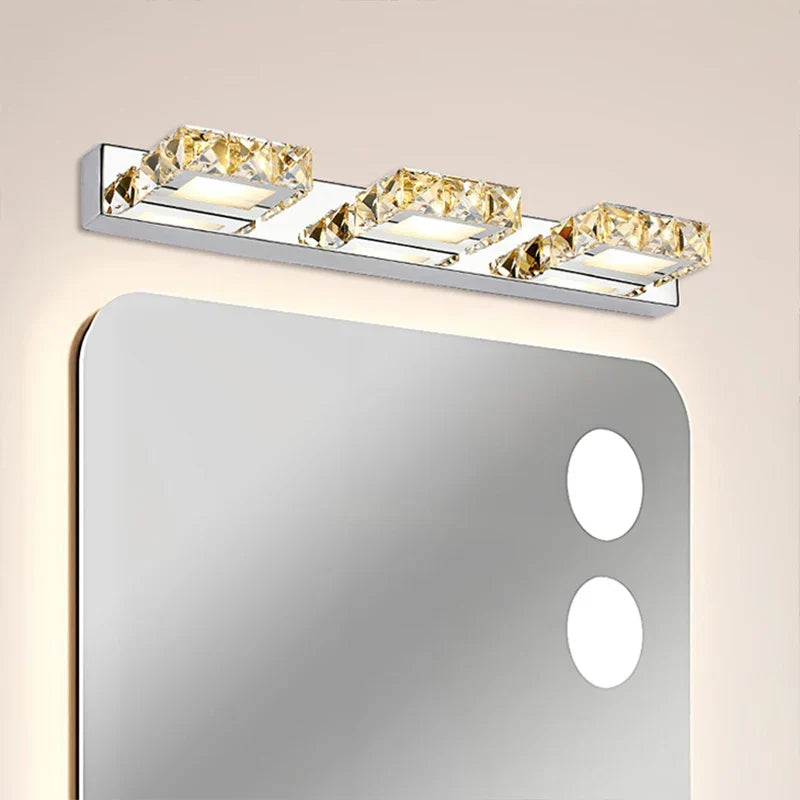 DecorBites™ Crystal LED Mirror Light: Modern Bathroom Wall Sconce Stainless Steel Lighting Fixtures