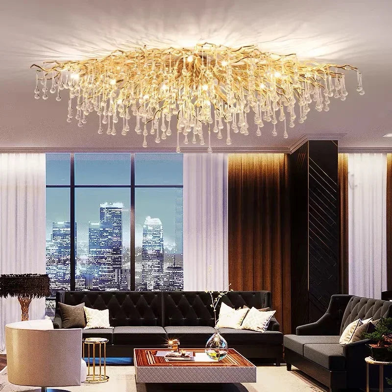 DecorBites™ Crystal Branch Chandelier | Indoor Luxury Gloss Light for Living & Dining Room
