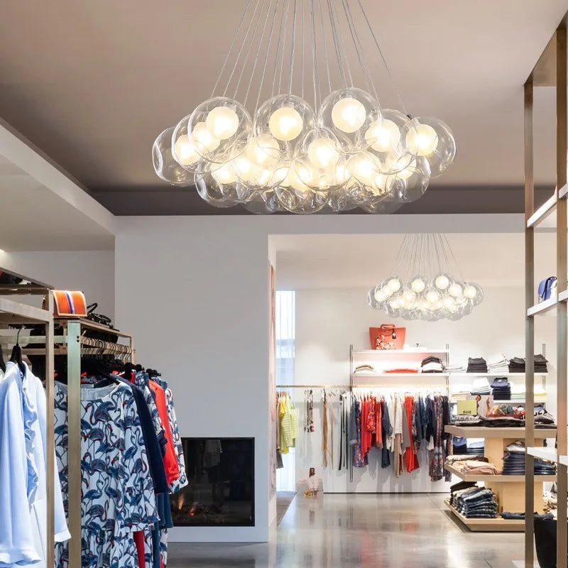 DecorBites™ Glass Ball Bubble Chandelier for Modern Living Room, Bedroom, Dining Table, Clothing Store