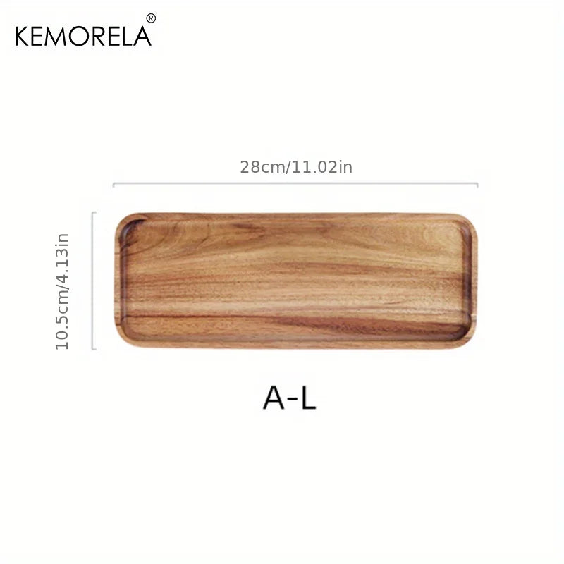 DecorBites™ Acacia Wood Coffee Tray | Versatile Food Serving Tray for Desserts and Tea