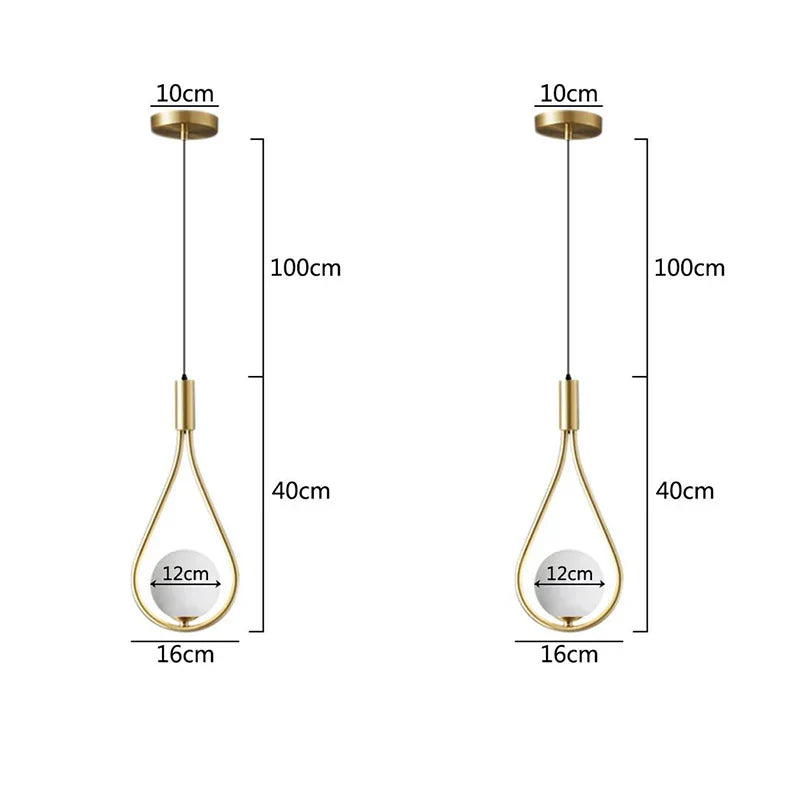 DecorBites™ Glass Ball Brass Wall Lamp LED Bedroom Living Room Lighting